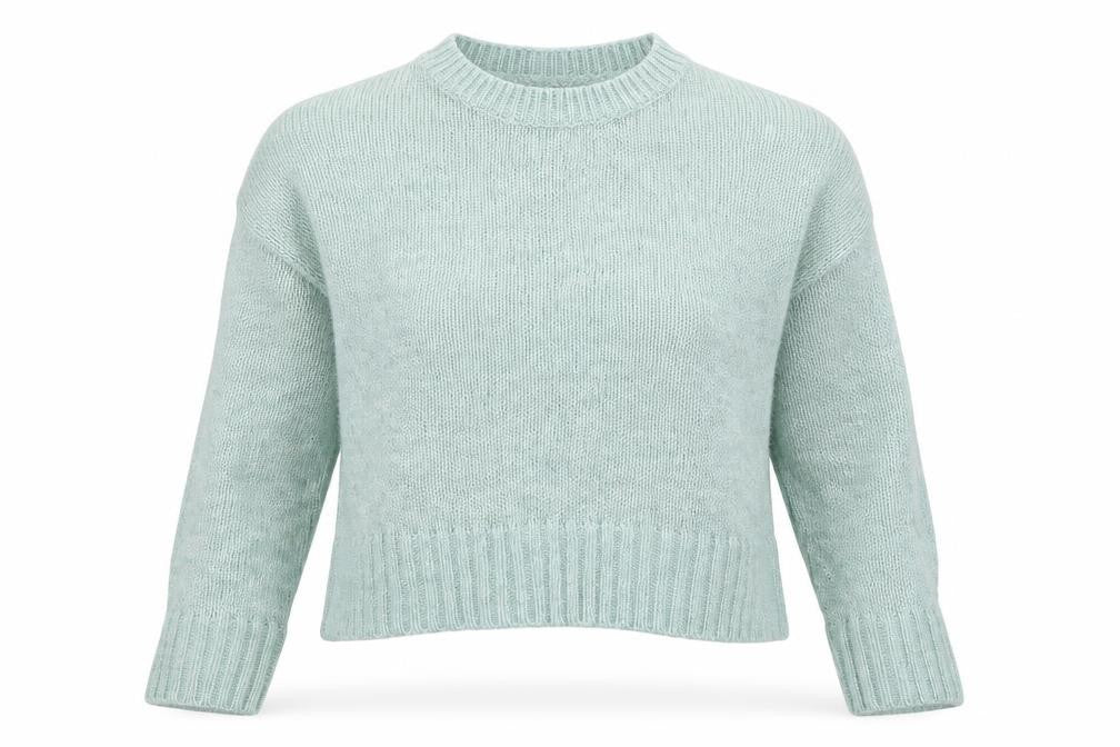 Front view of New Look women’s green knit jumper, size M