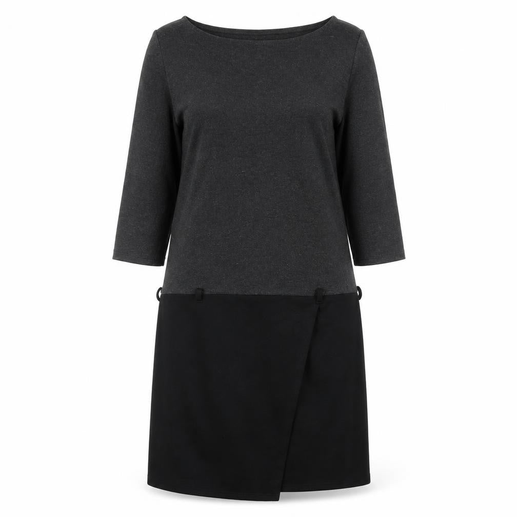 Front view of Studio M women’s red jersey a-line, size M