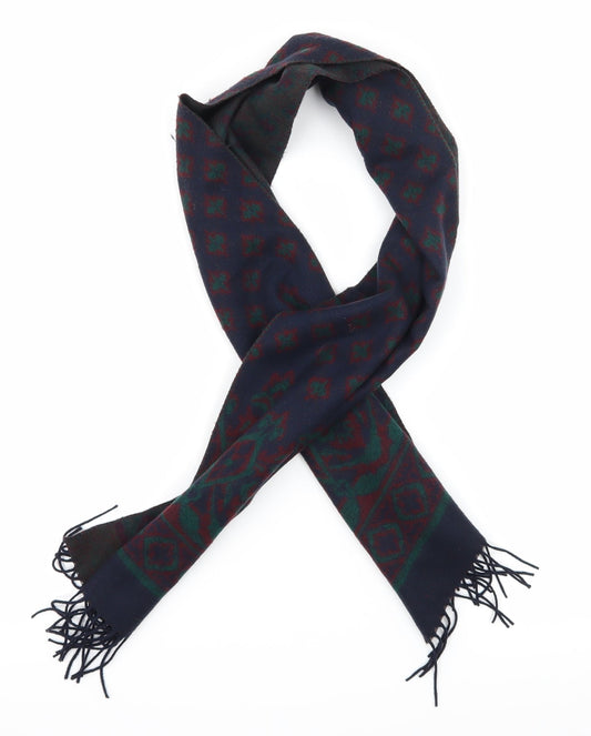 St Michael Womens Blue Geometric Knit  Scarf