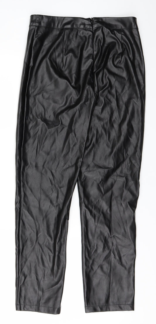 PRETTYLITTLETHING Womens Black   Trousers  Size 8 L25 in
