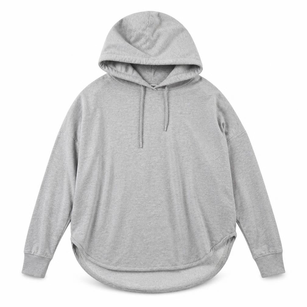 Front view of Urban Classics women’s grey pullover hoodie, size S