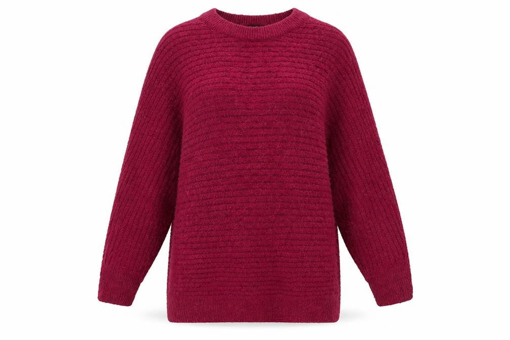 Front view of Bonmarché women’s pink jumper, size UK 12