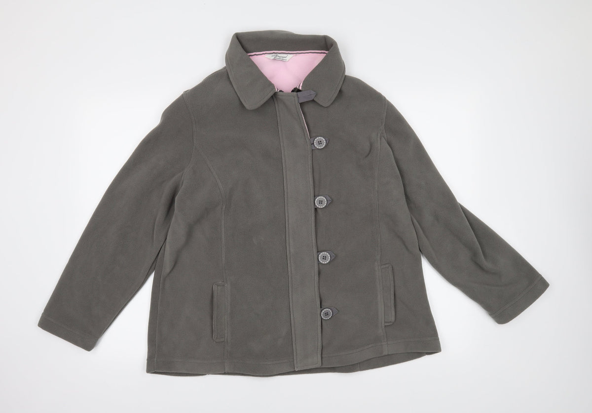 Additional front view of Special Collection women’s grey cardigan jumper, size UK 18