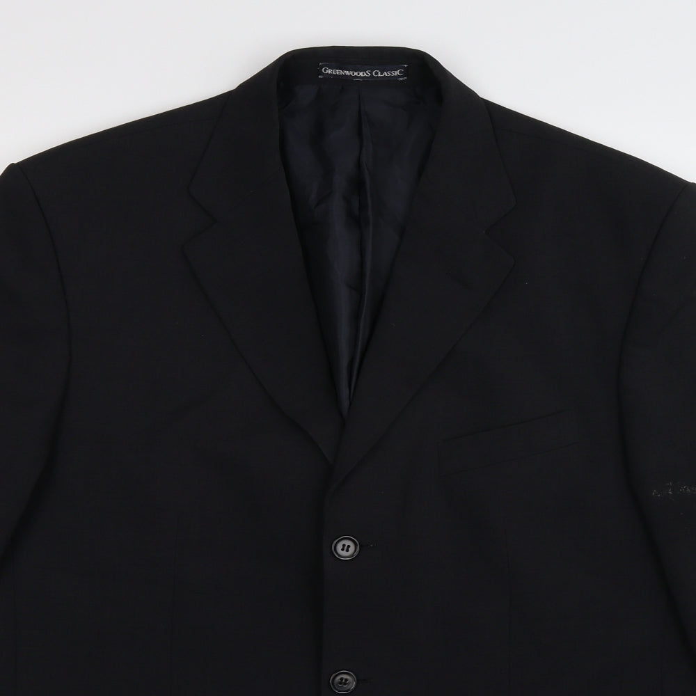 greenwoods Mens Black   Jacket Suit Jacket Size 42