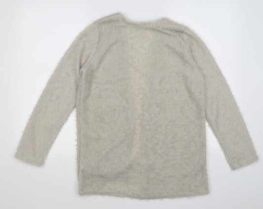 Preworn Girls Grey  Knit Cape Jumper Size 2XL