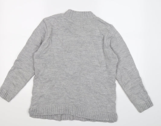 afibel Womens Grey  Knit Pullover Jumper Size 14