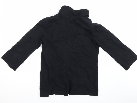 Denim & Co. Womens Black   Overcoat Blazer