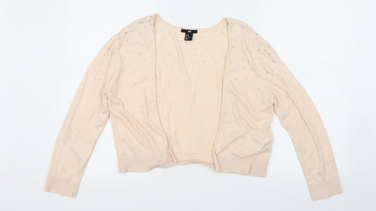 H&M Womens Pink   Cardigan Jumper Size M  - Rhinestone Detail