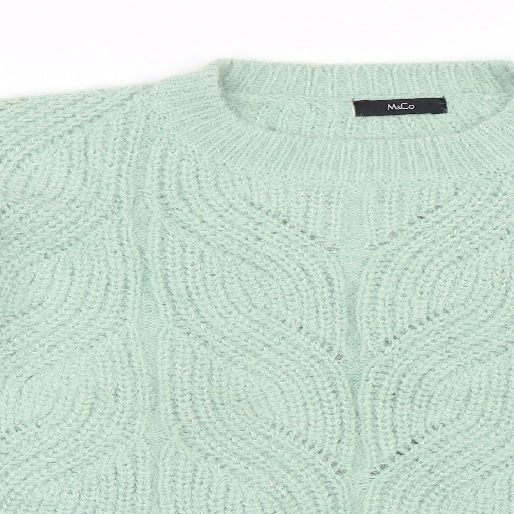 M&Co Womens Green   Pullover Jumper Size 10