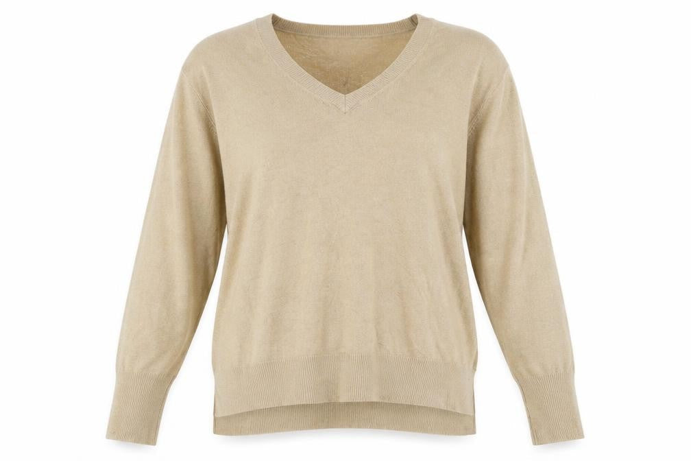 Front view of Primark women’s beige pullover sweatshirt, size L