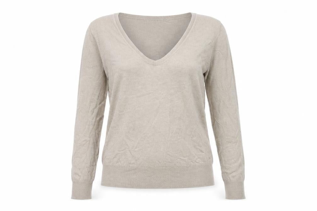 Front view of George women’s beige pullover sweatshirt, size UK 12