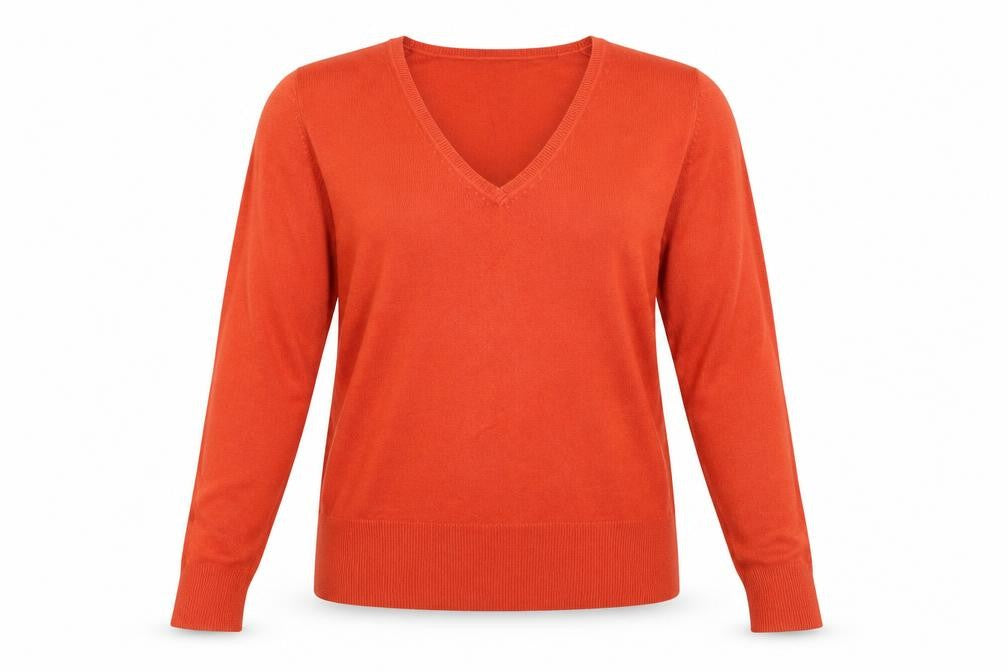 Front view of Next women’s red pullover sweatshirt, size UK 12