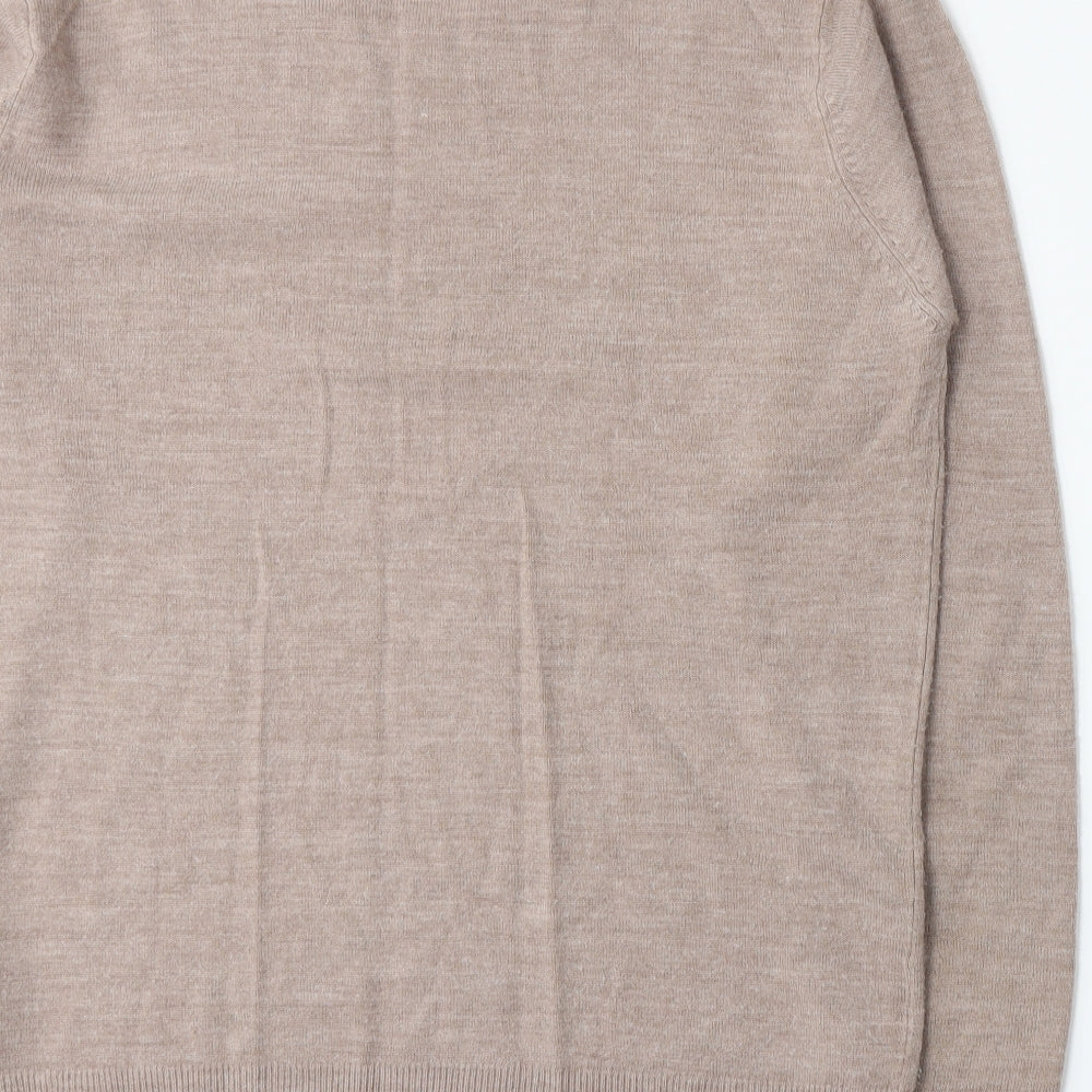 Topman Mens Beige  Knit Pullover Jumper Size L