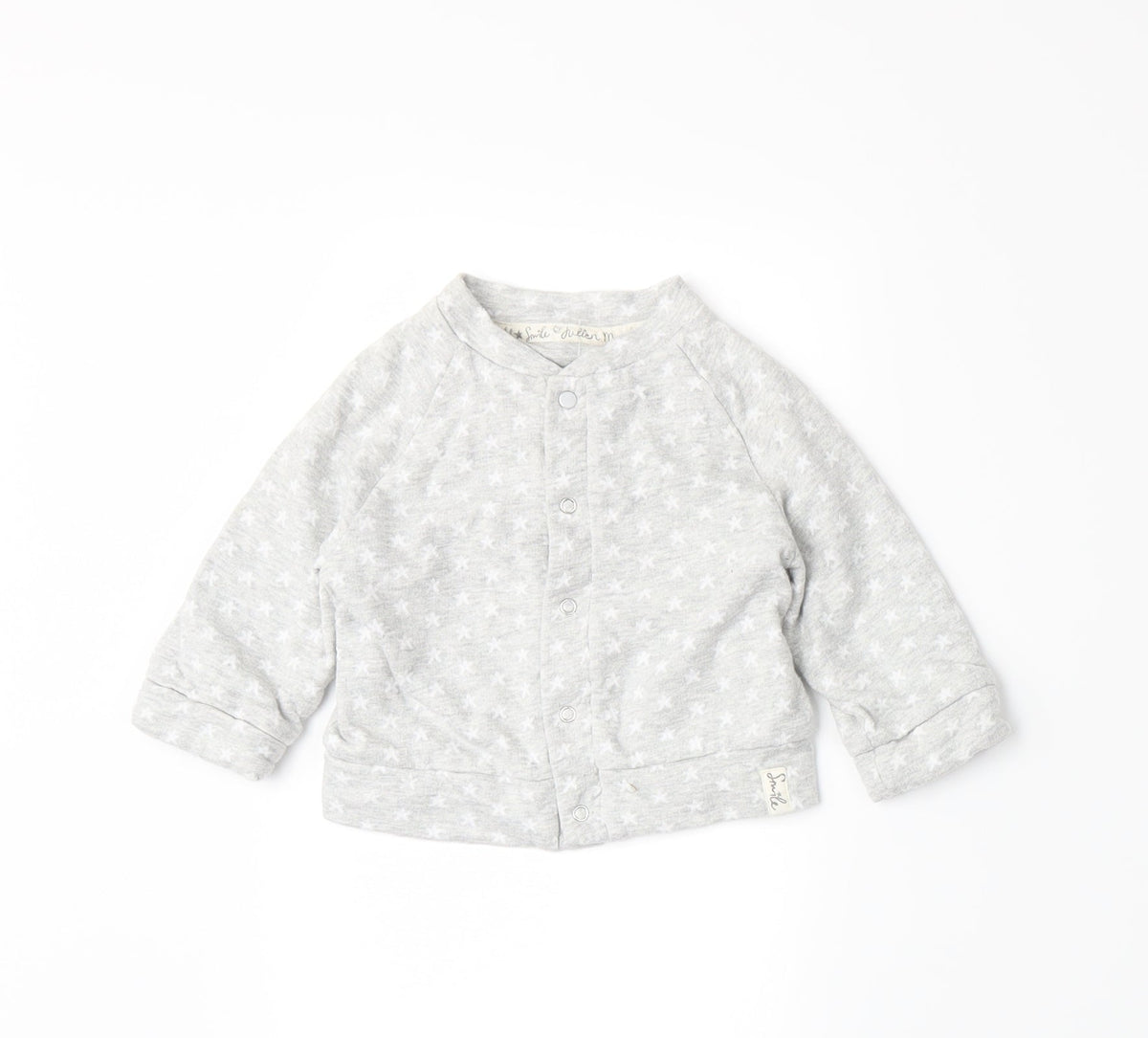Additional front view of Mothercare girls’ grey jacket, size 3-6, months