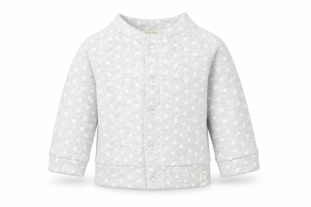 Front view of Mothercare girls’ grey jacket, size 3-6, months