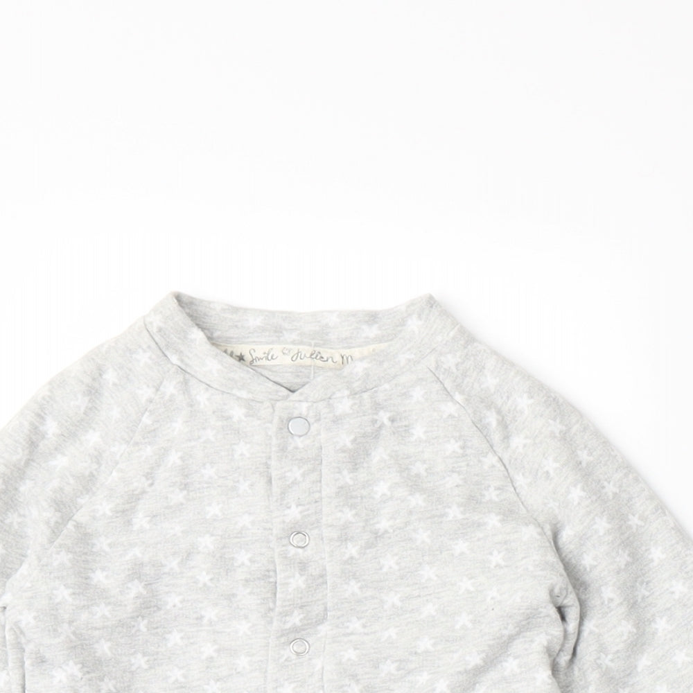 Close-up detail of Mothercare girls’ grey jacket, size 3-6, months