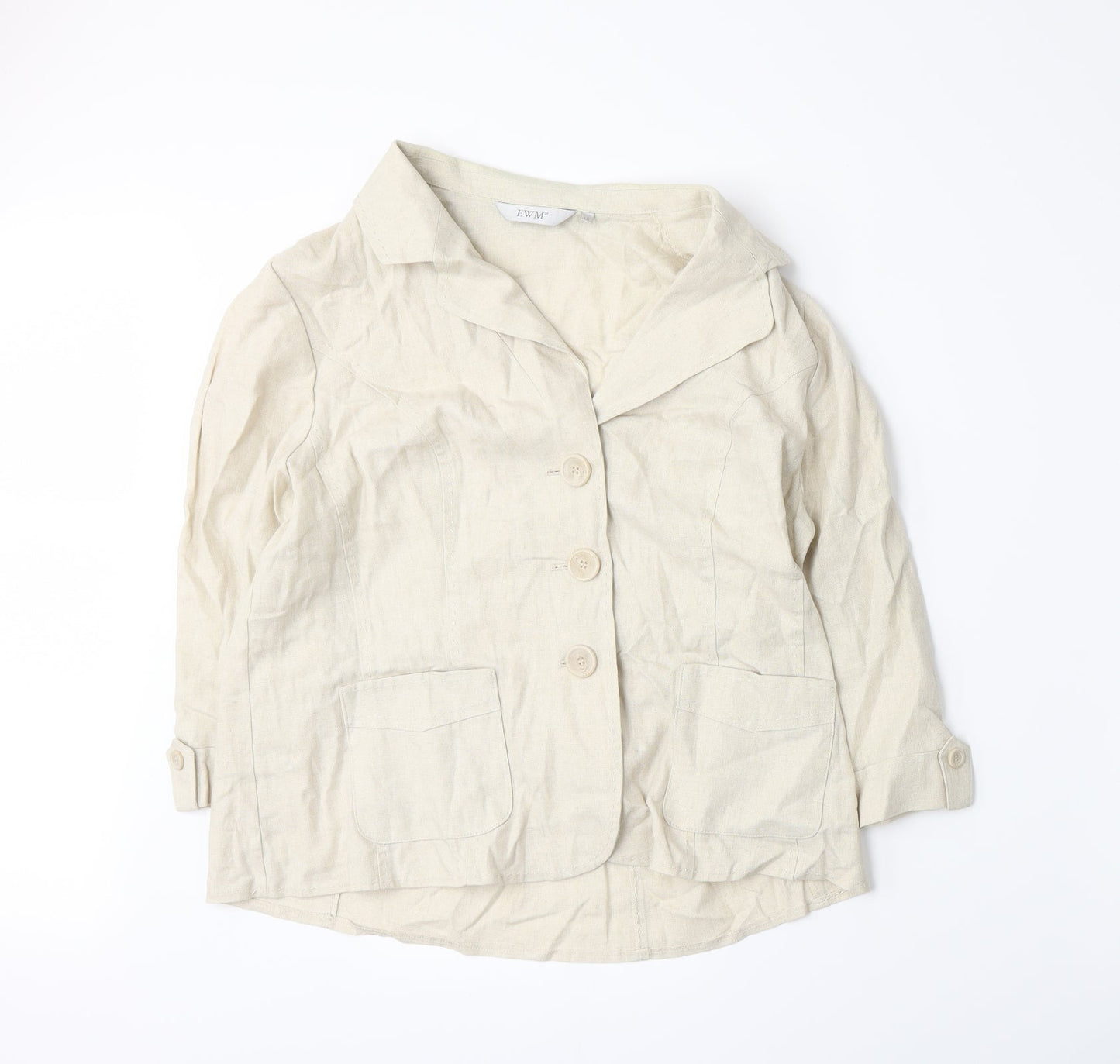 EWM Womens Beige   Jacket Blazer Size 16