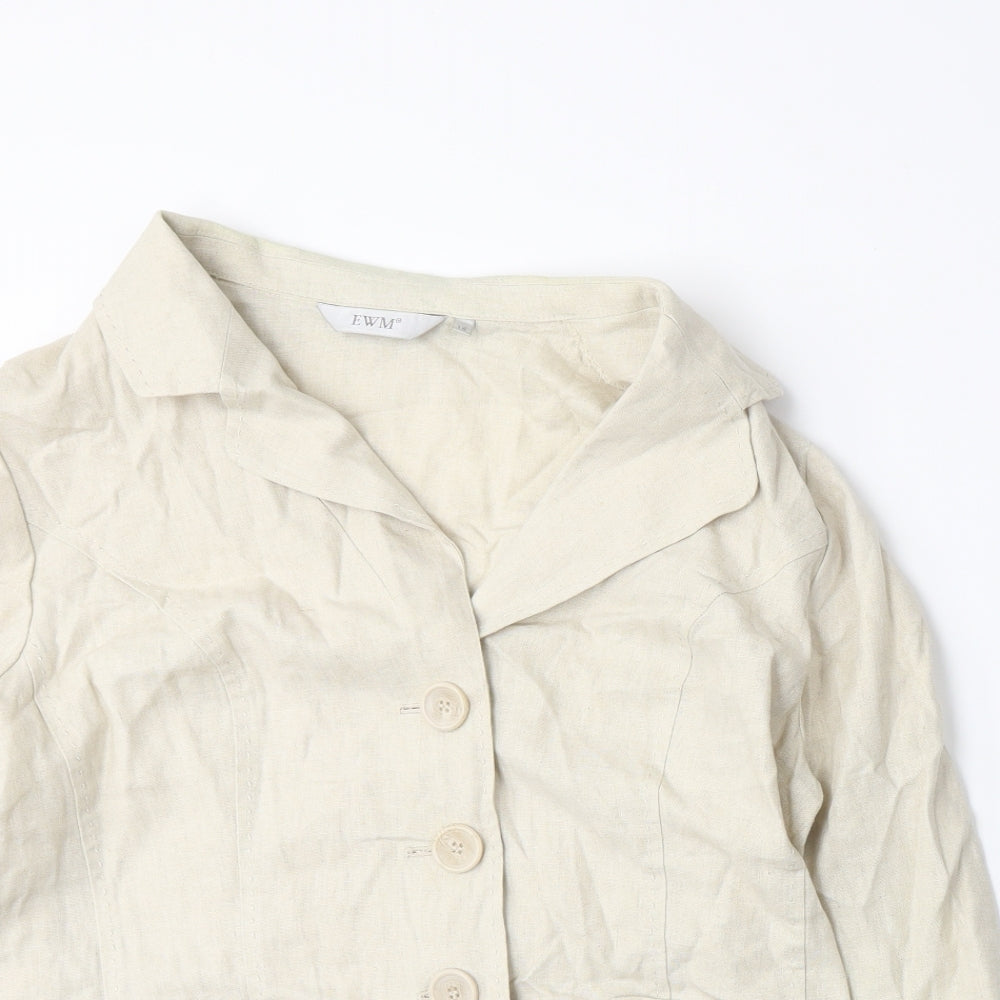 EWM Womens Beige   Jacket Blazer Size 16