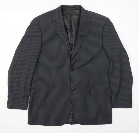 C&A Mens Grey Striped  Jacket Suit Jacket Size 42