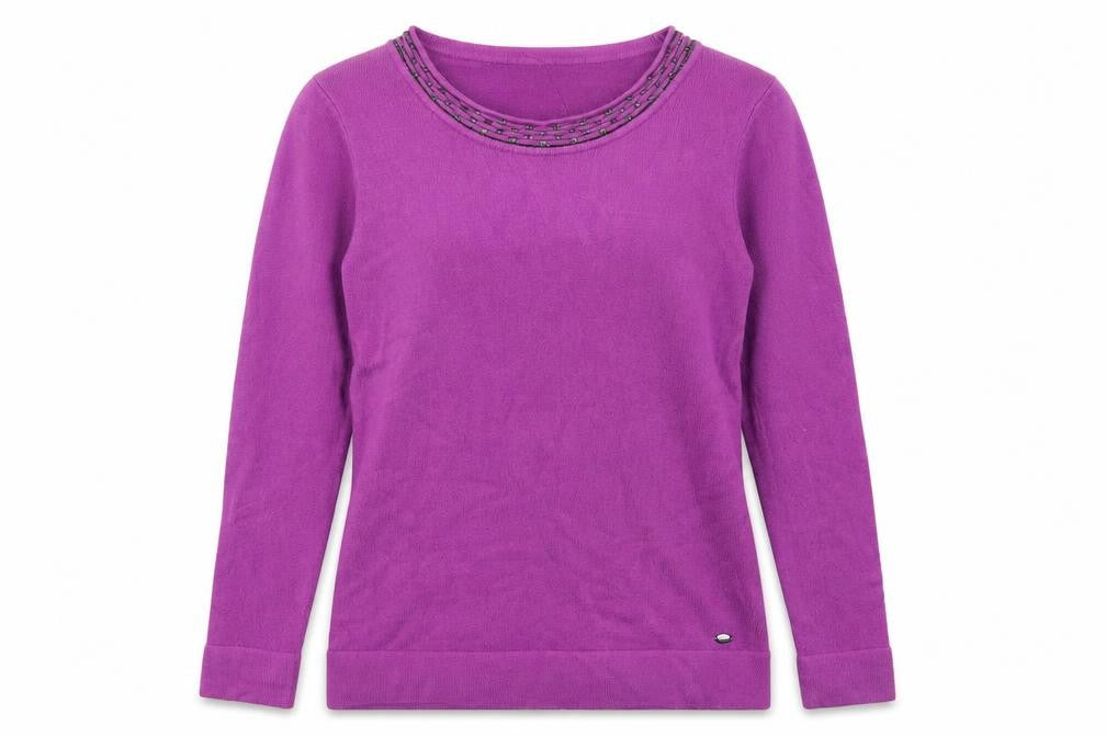 Front view of TIGI women’s pink jumper, size UK 10