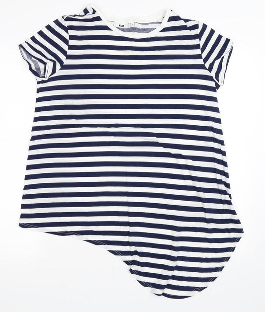 WE Womens Blue Striped  Basic T-Shirt Size M