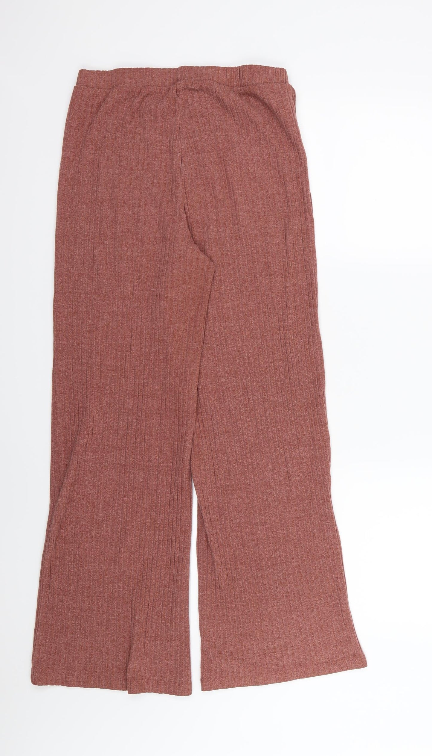 Papaya Womens Pink Striped Jersey Trousers  Size 12 L29 in