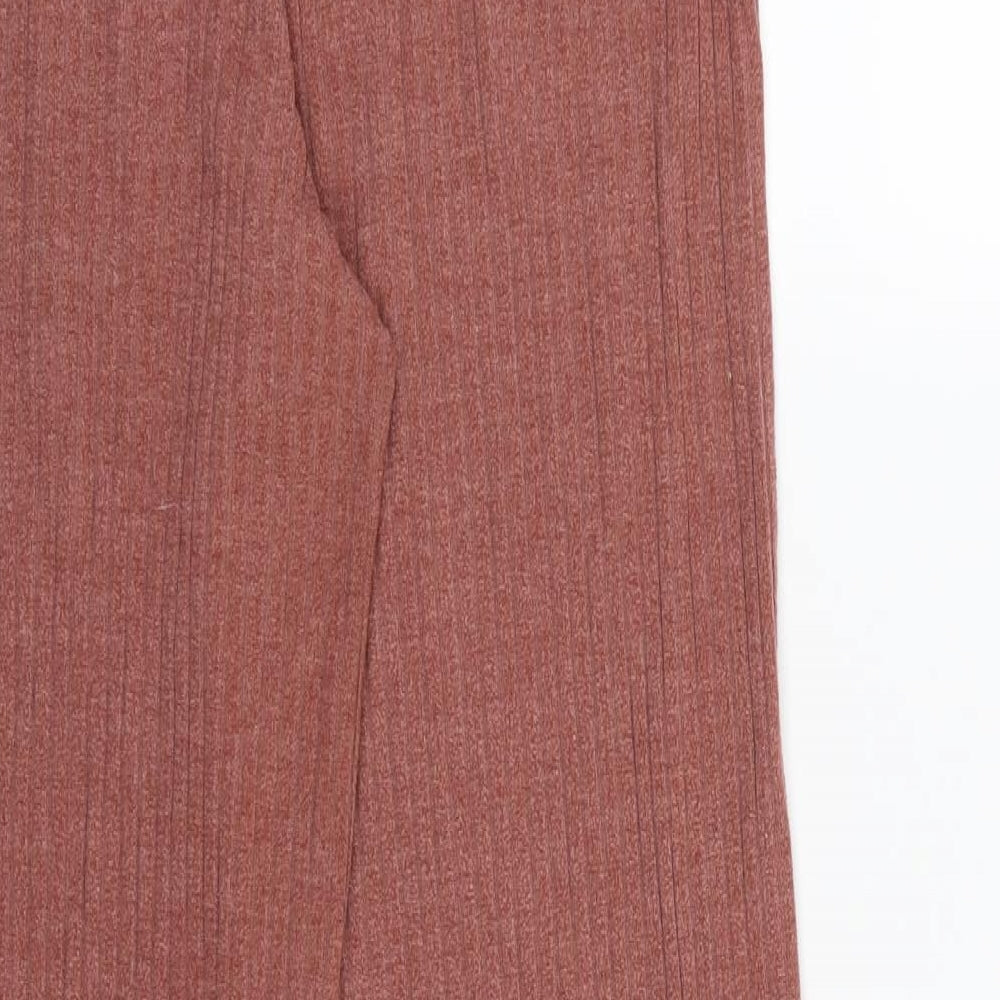 Papaya Womens Pink Striped Jersey Trousers  Size 12 L29 in
