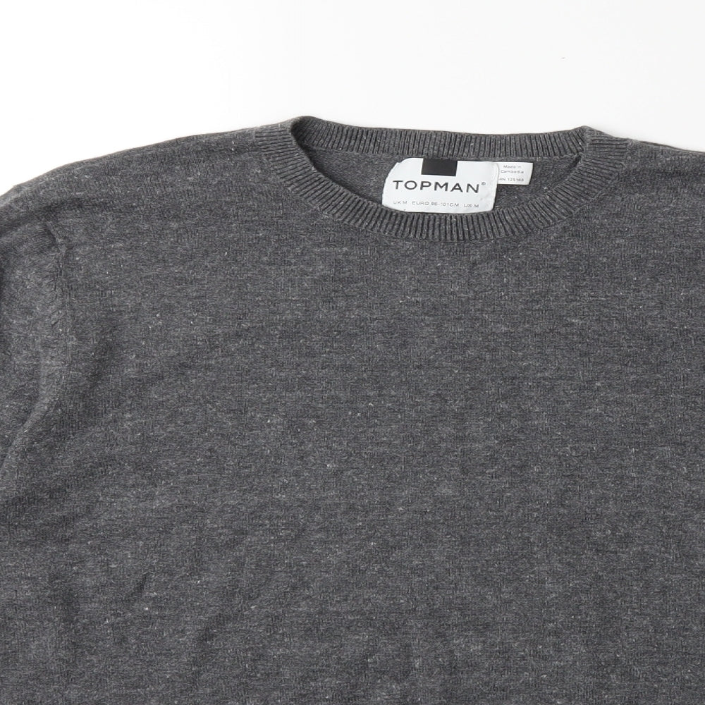 Topshop Womens Grey  Knit Pullover Jumper Size M