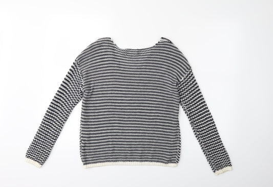 New Look Womens Blue Striped Knit Pullover Jumper Size 8