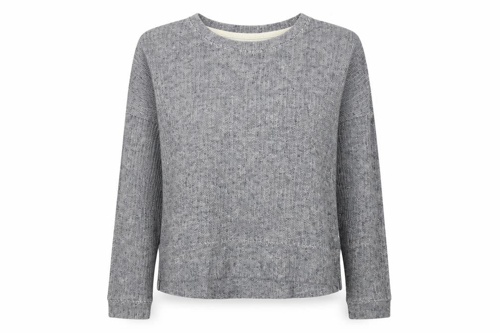 Front view of New Look women’s blue knit jumper, size UK 10