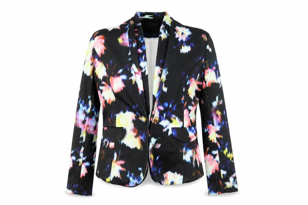 Paper Dolls Womens Black   Jacket Blazer Size 10  - Abstract Design