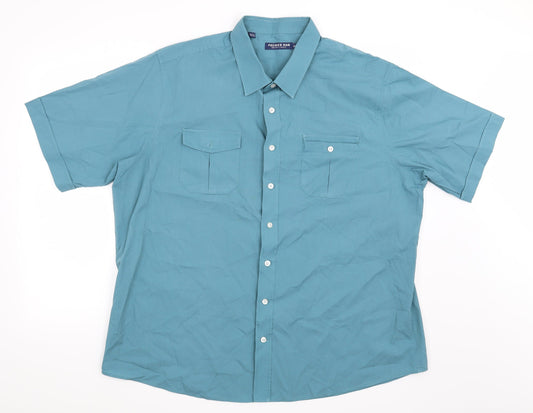Front view of Premier Man men’s green button-up, size XL
