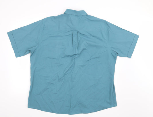 Back view of Premier Man men’s green button-up, size XL