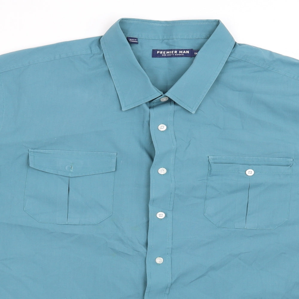 Premier Man Mens Green    Button-Up Size XL