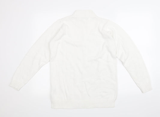 Jumper Womens White  Knit Pullover Jumper Size S