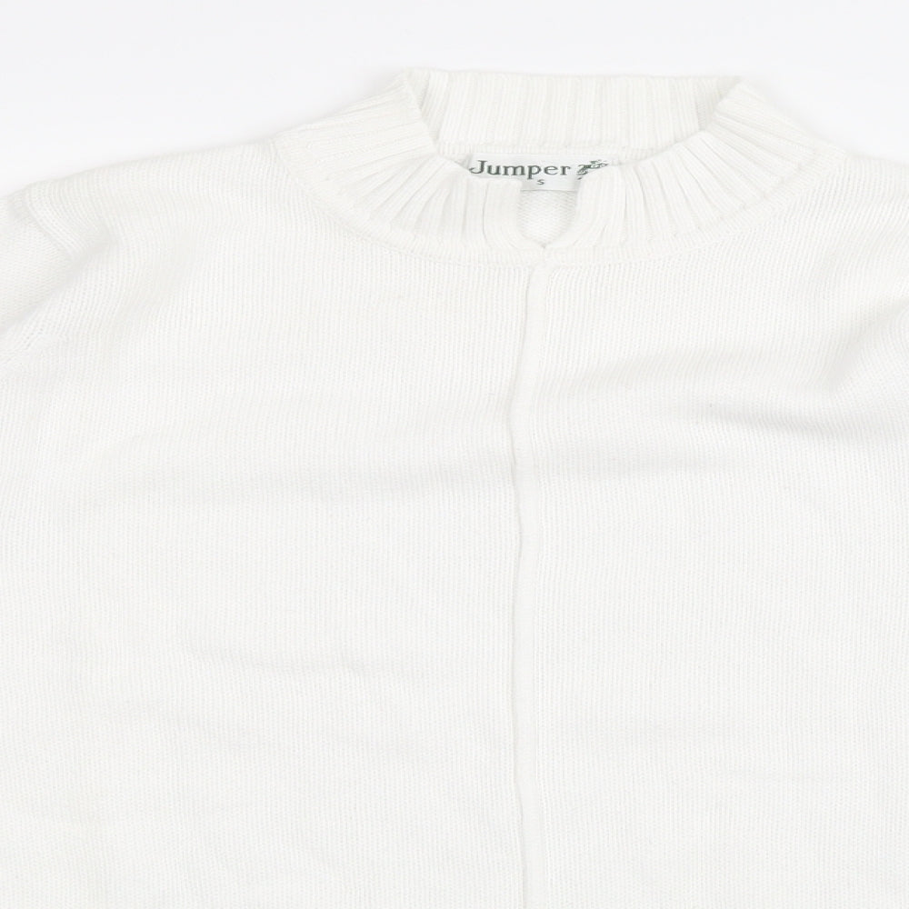 Jumper Womens White  Knit Pullover Jumper Size S
