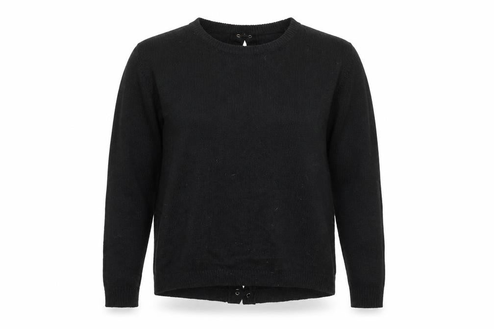 Front view of Brave Soul women’s black knit jumper, size UK 14