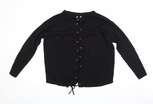 Brave Soul Womens Black  Knit Pullover Jumper Size 14