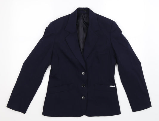 Preworn Womens Blue   Jacket Suit Jacket Size 10