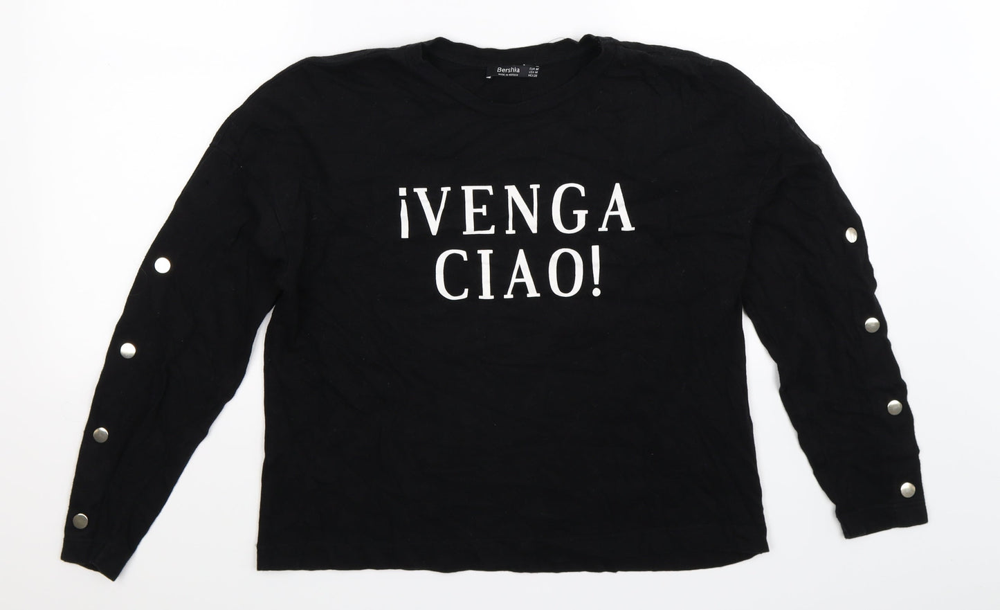 Bershka Womens Black   Pullover Sweatshirt Size M