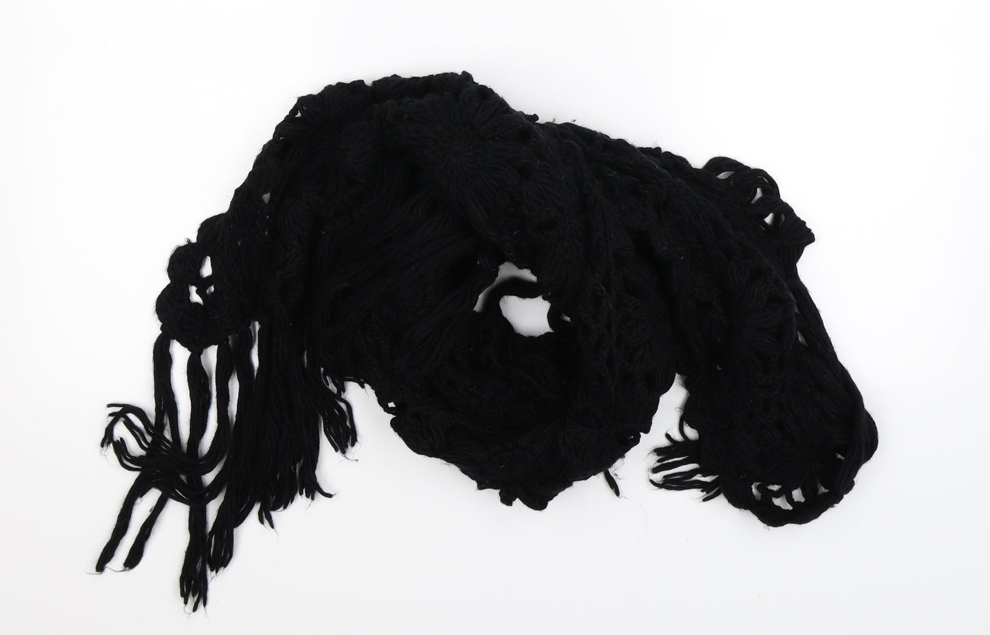 Preworn Womens Black  Knit  Shawl/Wrap