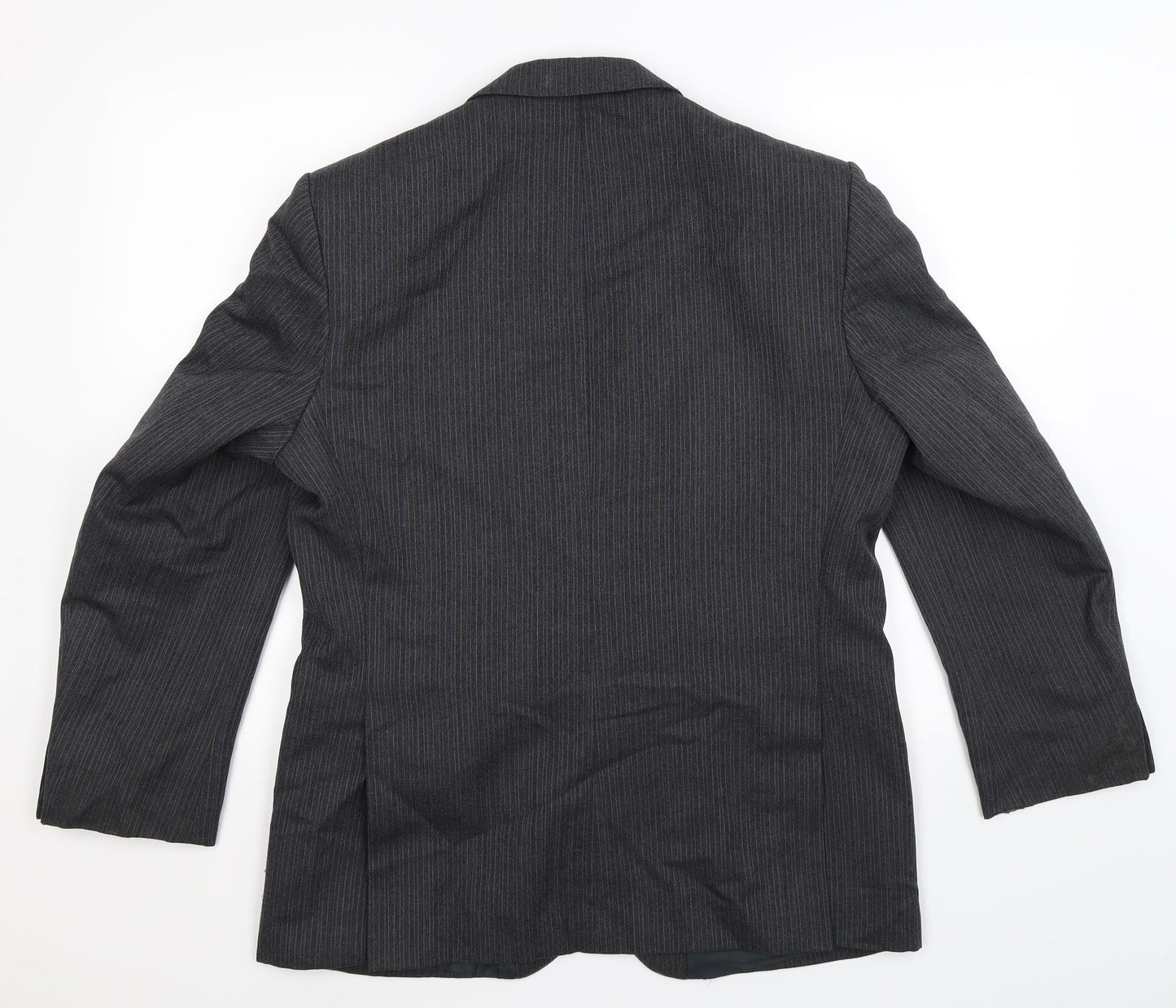 Greenwoods Mens Grey Striped  Jacket Suit Jacket Size 38