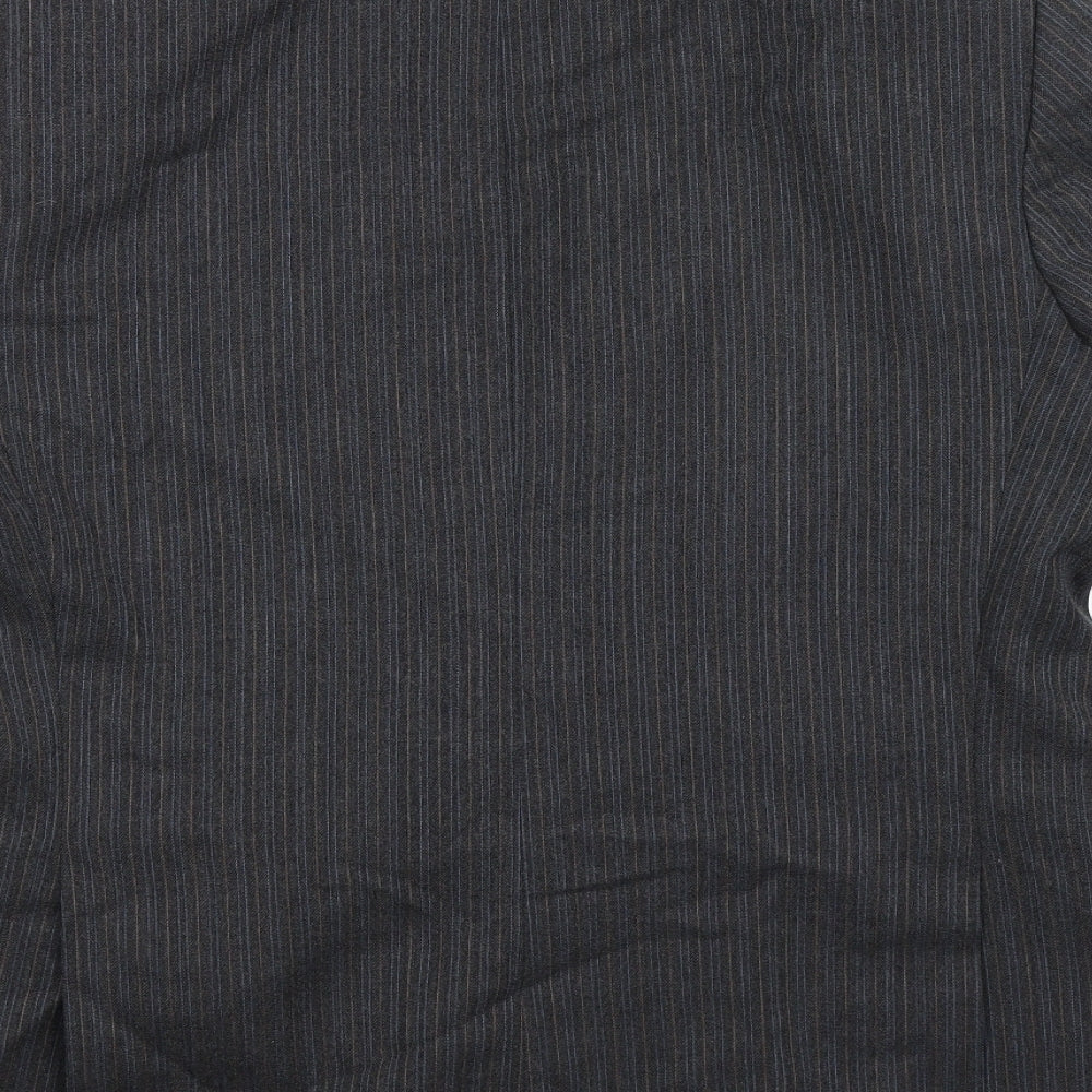 Greenwoods Mens Grey Striped  Jacket Suit Jacket Size 38