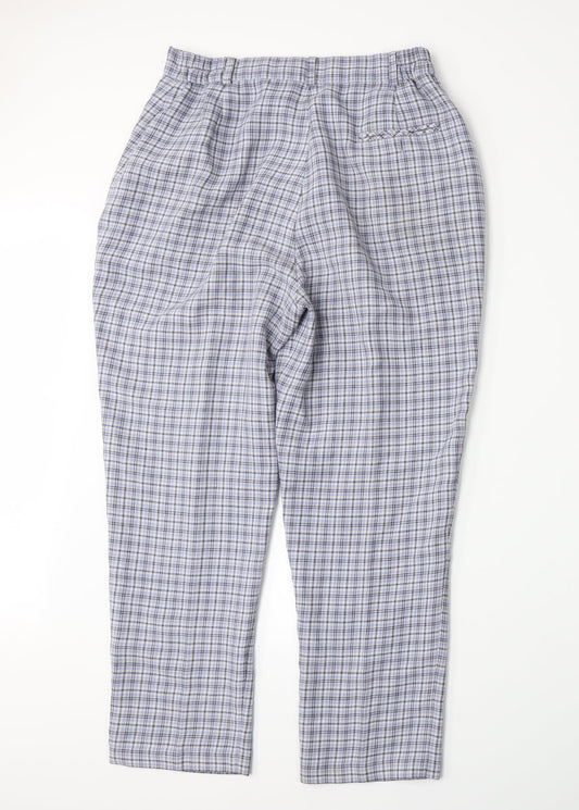 Amy Moore Womens Blue Plaid  Trousers  Size 14 L27 in