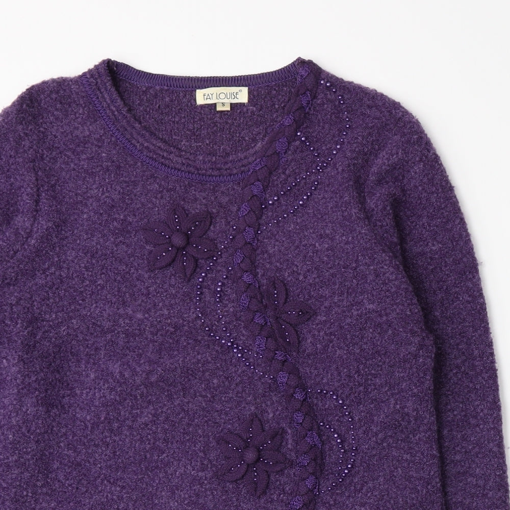 Fay Louise Womens Purple  Knit Pullover Jumper Size S