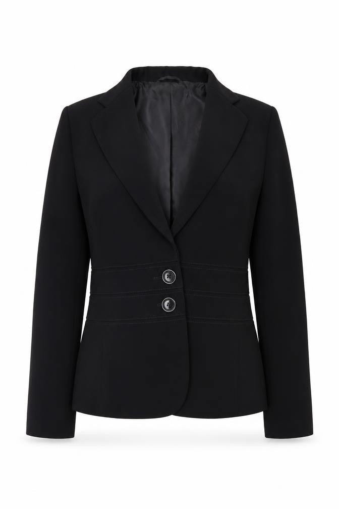 Front view of Marks & Spencer women’s black jacket blazer, size UK 12