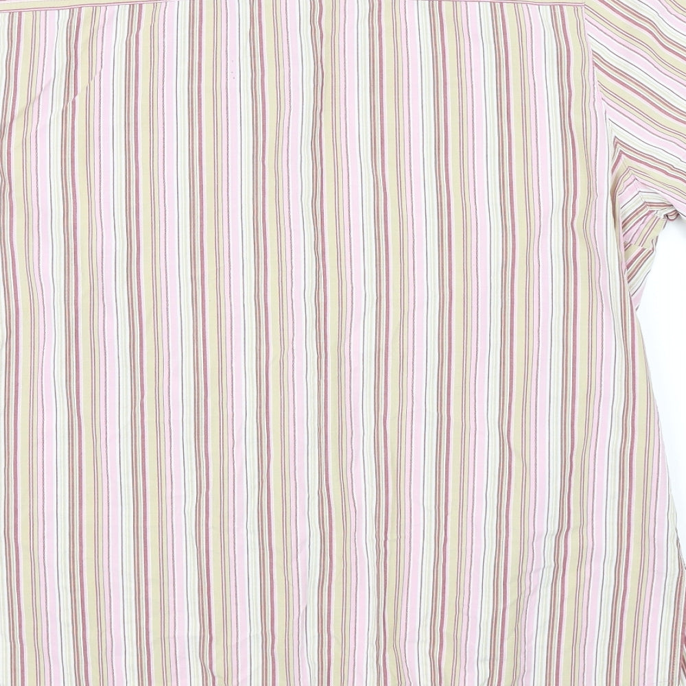 Hucke Women Womens Pink Striped  Basic Button-Up Size 18