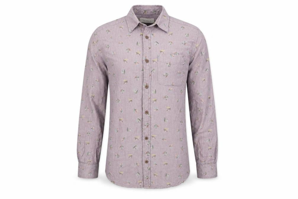 River Island Mens Purple Animal Print   Button-Up Size S