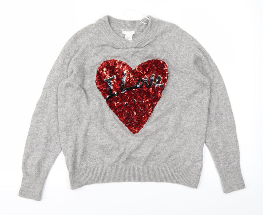 H&M Womens Grey   Pullover Jumper Size XS