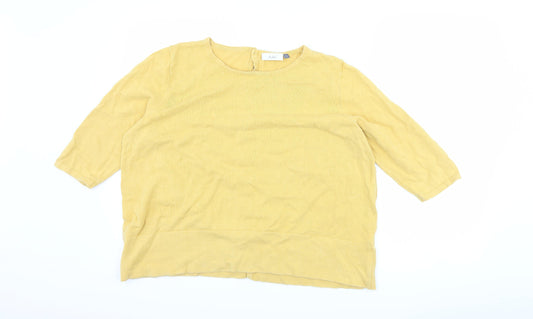Adini Womens Yellow   Basic T-Shirt Size L
